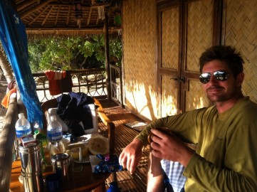 Terence on the Marooning cottage terrace