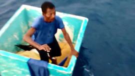 Ice Container fishermen survived adrift mexican