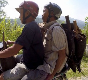 Ho Van Lang riding motorbike